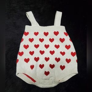 Cat & Jack Cream and Red Heart Romper